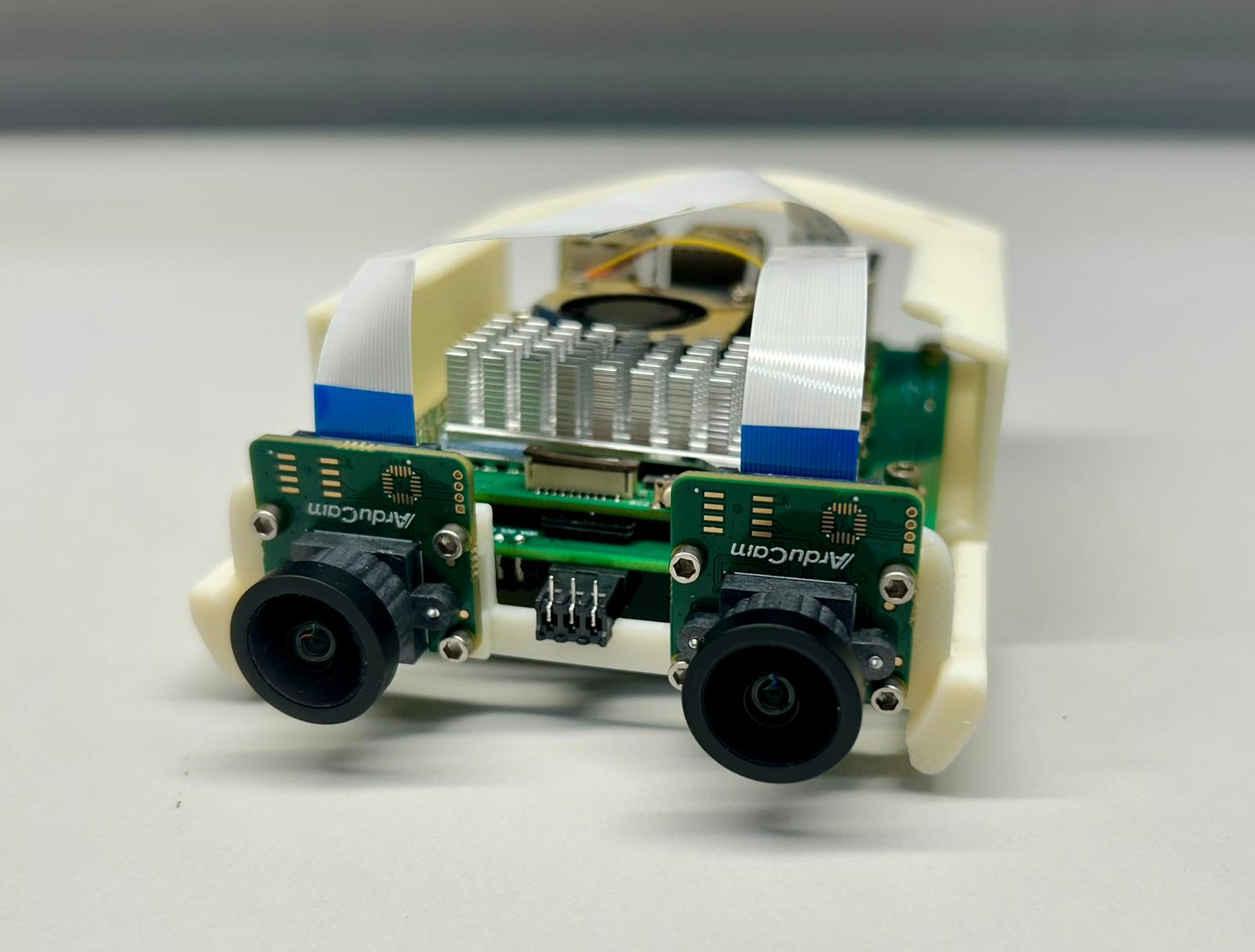 Photo of an autonomous underwater vehicle created by Lena Haefele '25 with the Bio-Inspired Engineering Research lab at the University of Virginia.